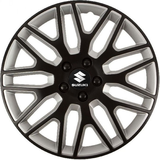 Тасии Трохове Автомобилни Versaco Dakar Черно Сребристо Болтове Черни 16" Знак 3d Метален Suzuki 4 Броя