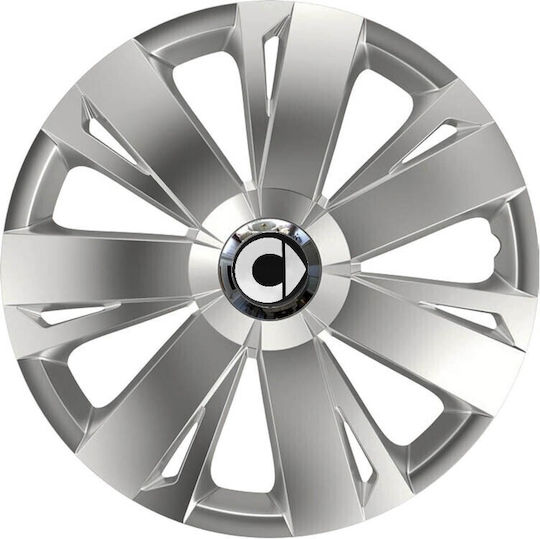 Car Wheel Hubcaps Versaco Energy Rc Silver 13" 3d Metal Logo Smart 4 Pieces