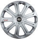 Car Wheel Hubcaps Versaco Evo Silver 14" 3d Metal Logo Hyundai 4 Pieces
