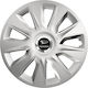 Тасии За Коли Versaco Stratos 13" Сребристи Хромирани Пръстени 3d Метален Емблема Daihatsu 4 Броя