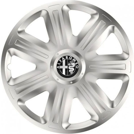 Car Wheel Hubcaps Versaco Comfort 13" Silver 3d Metal Logo Alfa Romeo 4 Pieces