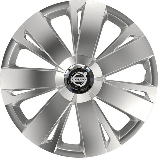 Car Wheel Hubcaps Versaco Energy Rc Silver 13" 3d Metal Logo Volvo 4 Pieces