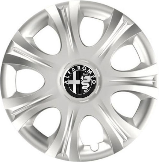 Auto Radkappen Versaco Impulse Silber 13" Kompatibilität 3d Metallisch Alfa Romeo 4 Stücke