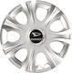 Car Wheel Hubcaps Versaco Impulse Silver 13" 3d Metal Logo Daihatsu 4 Pieces