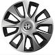 Car Wheel Hubcaps Stratos Chrome Black 13" 3d Metal Logo Alfa Romeo 4 Pieces