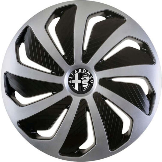 Car Wheel Hubcaps Versaco 13" Wind Sb Cbx 3d Metal Logo Alfa Romeo 4 Pieces