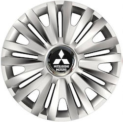 Car Wheel Hubcaps Versaco Royal Rc 14" 3d Metal Logo Mitsubishi 4 Pieces