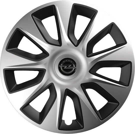 Тасии За Коли Versaco Stratos Хром Черни 13" 3D Метална Емблема Opel 4 Броя