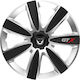 Тасии Троховe На Автомобил Versaco Gtx Карбон Черни Сребристи 14" С 3d Метален Емблема Dacia 4 Броя