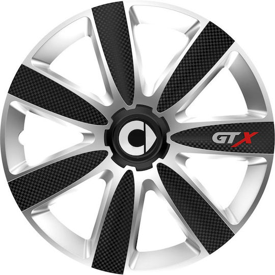 Тасии За Автомобилни Джанти Versaco Gtx Карбон Черно Хром 14" 3d Метален Емблема Smart 4 Броя