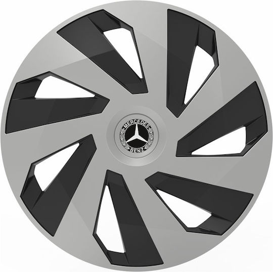 Тасии Трохове Автомобилни Versaco Vector Хромирани Черни 14" Сигма 3d Метална Mercedes Benz 4 Броя