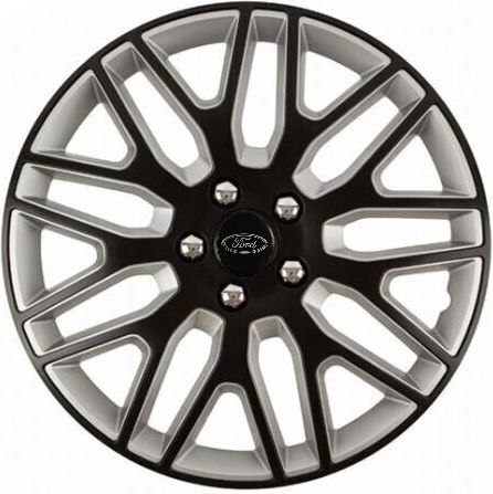 Car Wheel Hubcaps Versaco Dakar Nc Black Silver 14" 3d Metal Logo Ford 4 Pieces