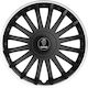 Car Wheel Hubcaps Versaco 14" Crystal So Black Cbx 3d Metal Logo Saab 4 Pieces