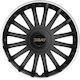 Car Wheel Hubcaps Versaco 15" Crystal So Black Cbx 3d Metal Logo Seat 4 Pieces