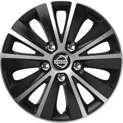 Car Wheel Hubcaps Versaco Paris Black Chrome Silver Bolts 14" 3d Metal Logo Volvo 4 Pieces Car Wheel Hubcaps Versaco Paris Black Chrome Silver Bolts 14" 3d Metal Logo Volvo 4 Pieces