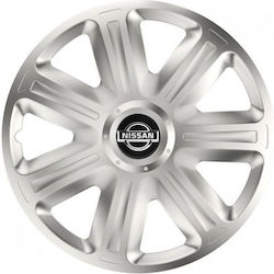 Τάσια Τροχών Αυτοκινήτου Versaco Comfort 15" Ασημί Σήμα 3d Μεταλλικό Nissan 4 Τεμάχια Τάσια Τροχών Αυτοκινήτου Versaco Comfort 15" Ασημί Σήμα 3d Μεταλλικό Nissan 4 Τεμάχια