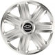 Car Wheel Hubcaps Versaco Comfort 14" Silver 3d Metal Logo Chevrolet 4 Pieces