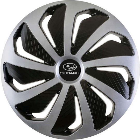 Car Wheel Hubcaps Versaco 15" Wind Sb Cbx 3d Metal Logo Subaru 4 Pieces