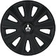 Car Wheel Hubcaps Versaco Aviator Carbon Black 15" 3d Metal Logo Mitsubishi 4 Pieces