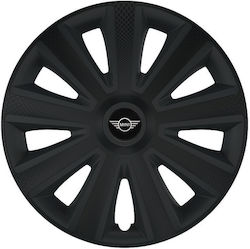 Car Wheel Hubcaps Versaco Aviator Carbon Black 15" 3d Metal Logo Mini Cooper 4 Pieces Car Wheel Hubcaps Versaco Aviator Carbon Black 15" 3d Metal Logo Mini Cooper 4 Pieces