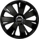 Car Wheel Hubcaps Versaco Energy Cbx 16" Black 3d Metal Logo Audi 4 Pieces
