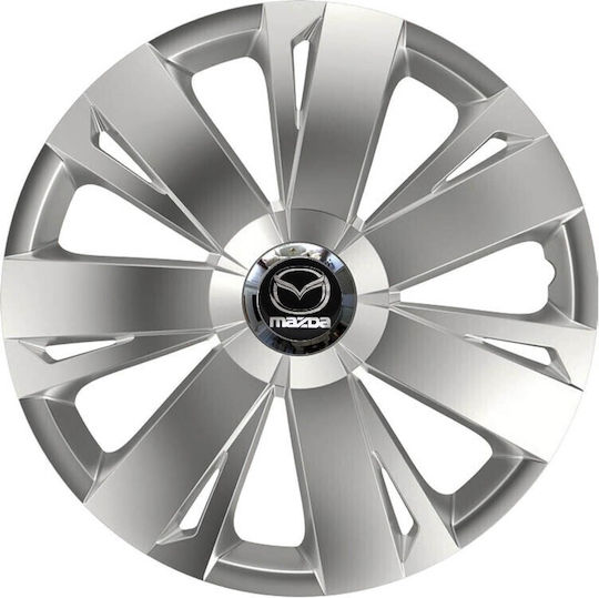 Car Wheel Hubcaps Versaco Energy Rc Silver 13" 3d Metal Logo Mazda 4 Pieces