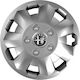 Car Wheel Hubcaps Versaco Nova Silver 14" 3d Metal Logo Alfa Romeo 4 Pieces