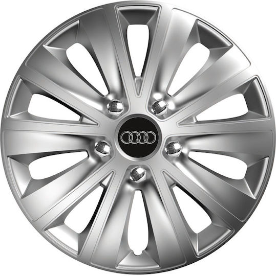 Car Wheel Hubcaps Versaco Rapide Nc Chrome 14" 3d Metal Logo Audi 4 Pieces