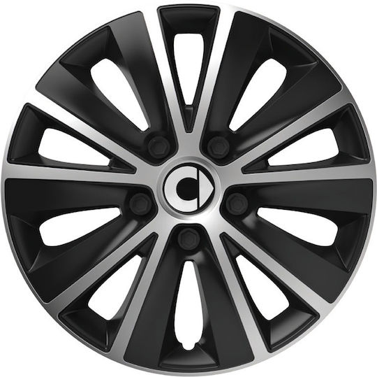 Тасии Тротни Автомобилни Versaco Rapide Хромирани Черни 16" 3d Метален Емблема Smart 4 Броя