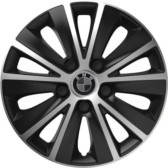 Тасии Трохове Автомобилни Versaco Rapide Хромирани Черни 16" Сигнал 3D Метален BMW Карбон 4 Броя