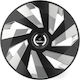 Car Wheel Hubcaps Versaco Stratos 14" Vector Black Chrome Rings Cbx 3d Metal Logo Isuzu 4 Pieces
