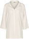 Summer Wear Boyfriend Μακρυμάνικο Γυναικείο Λινό Πουκάμισο Κρεμ