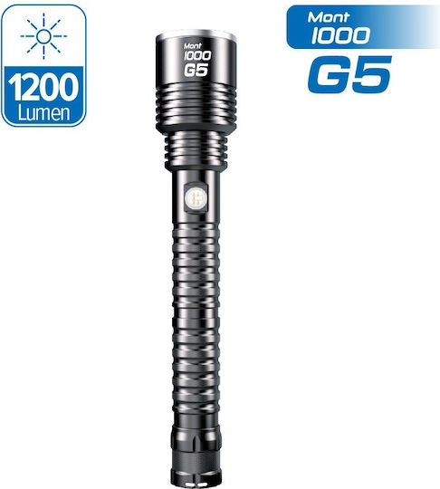 SAS Wiederaufladbarer LED Taschenlampen IPX5 mit Maximaler Helligkeit 1200lm