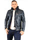 Leder Herren Jacke Dunkelblau
