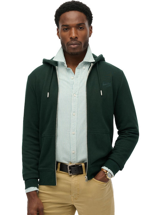 Superdry Essential Logo Hoodie Jacket Forest Green