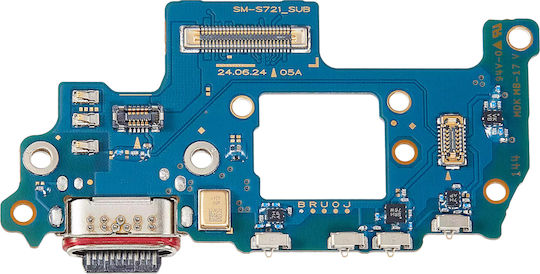 Clappio Conector De Încărcare Usb-c Galaxy S24 Fe Cititor Sim Microfon Albastru