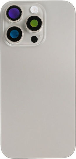 Apple Iphone 16 Pro Back Glass Nfc Enlarged Camera Frame Natural Titanium Compatible