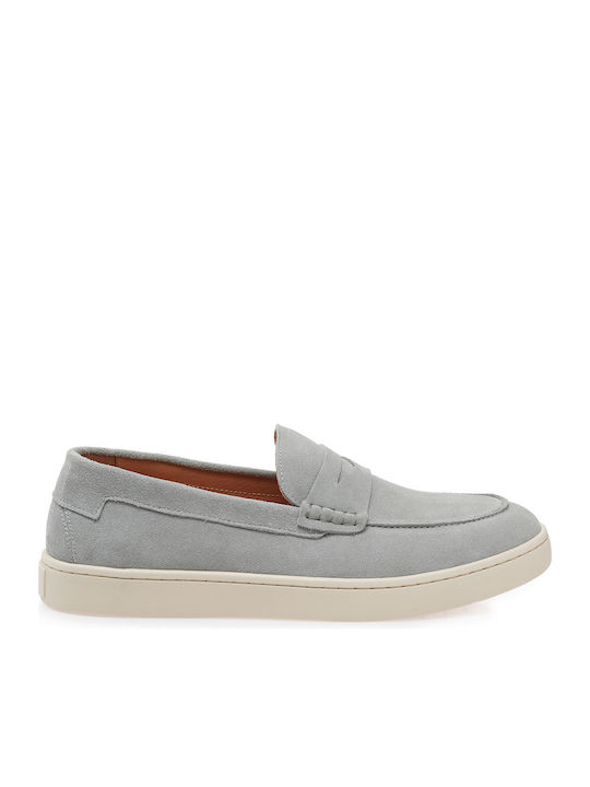 Isaac Roma Δερμάτινα Ανδρικά Loafers σε Γκρι Χρώμα