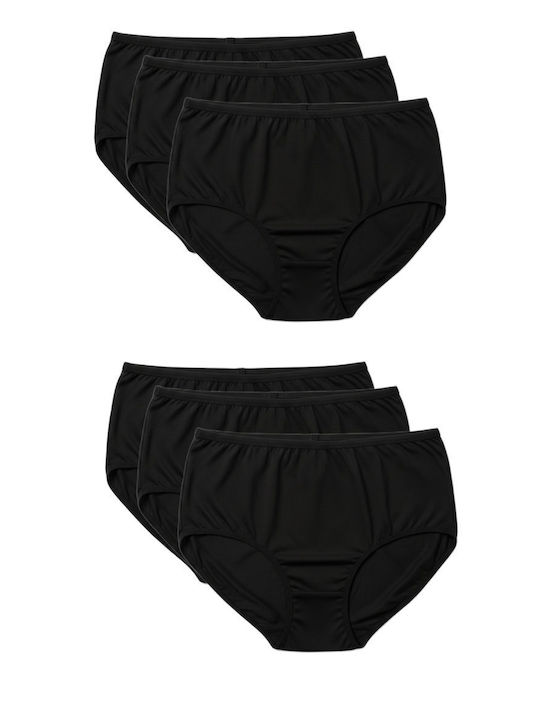 Baumwoll Damen-Slips MultiPack Schwarz