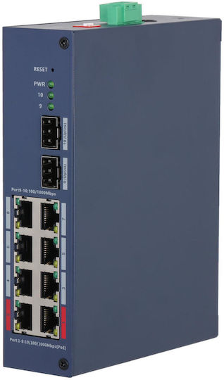 Dahua CHS4210-8GT-110 Managed L2 PoE++ Switch with 10 Gigabit (1Gbps) Ethernet Ports and 2 SFP Ports
