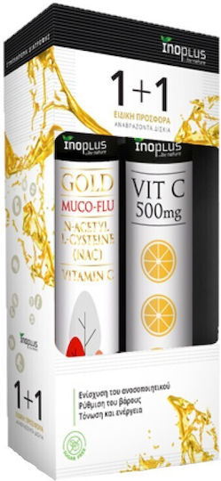 Inoplus Promo Gold Muco-flu Ανοσοποιητικό Σύστημα 20 Αναβράζοντα Δισκία & Vitamin C 500mg 20 Αναβράζοντα Δισκία