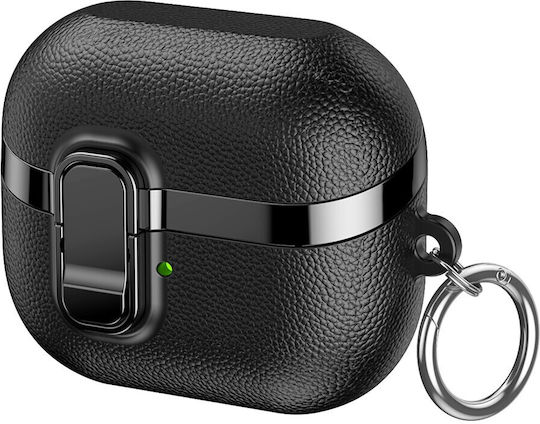 Snap Switch Litchi Textur Fall Samsung Galaxy Buds3 Pro Schwarz