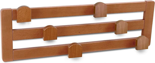 Arredamenti Italia Wooden 6 Hooks 77x9x24cm