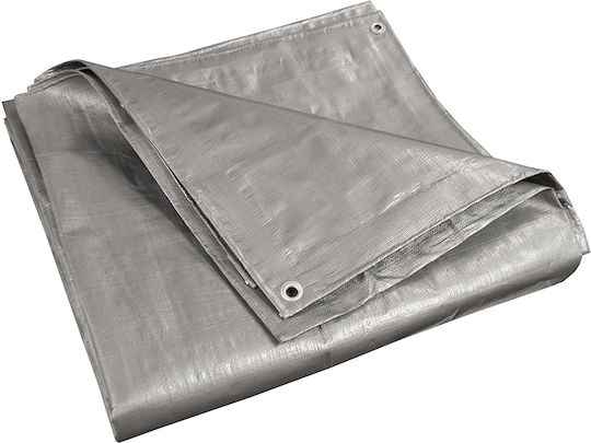Pânză Impermeabilă Universală 3x3 M 100g/m² Densitate Inele Metalice De Fixare Culoare Argintie