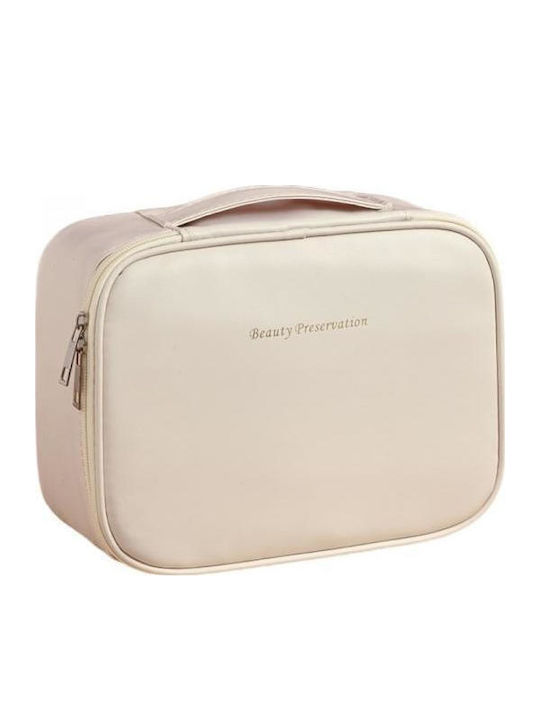 Ecarla Cream Eco-leather Wash Bag Ks146k