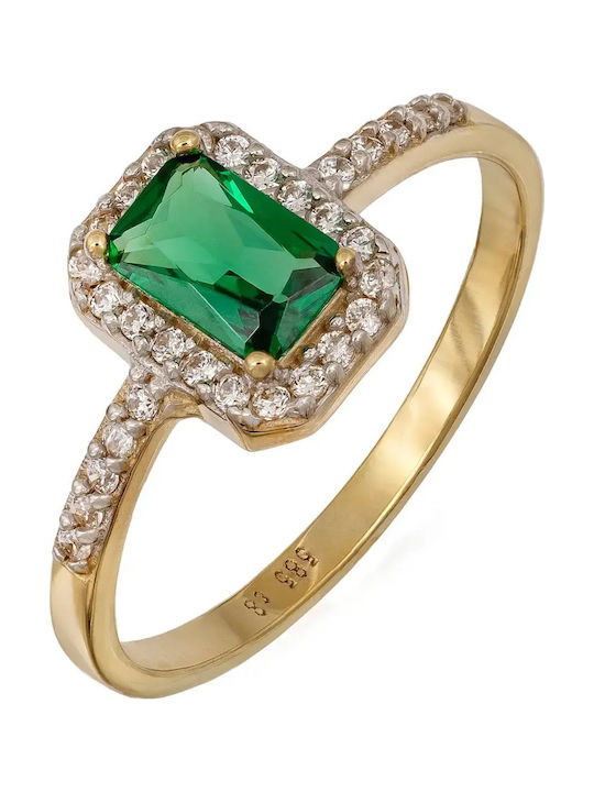 Women's Ring with Zircon from 14K Gold