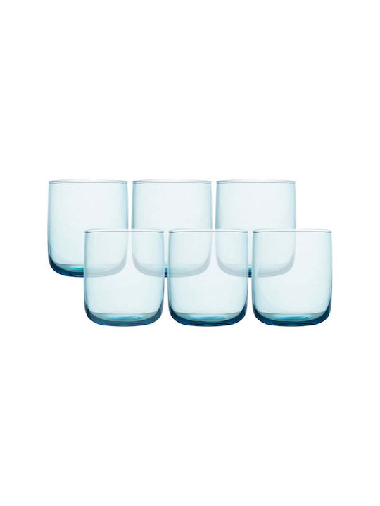 Hermia Set Wasserbrillen aus Glas in Grün Farbe 280ml 6 Stück