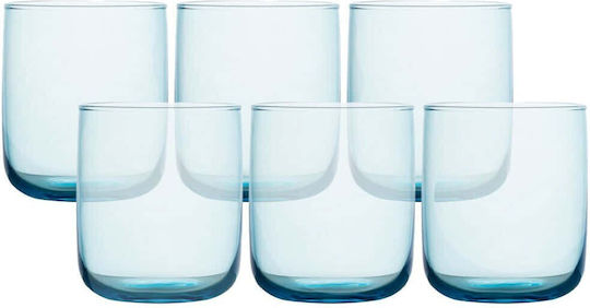 Hermia Set of Glass Water Glasses in Green Colour 280ml 6 Pieces