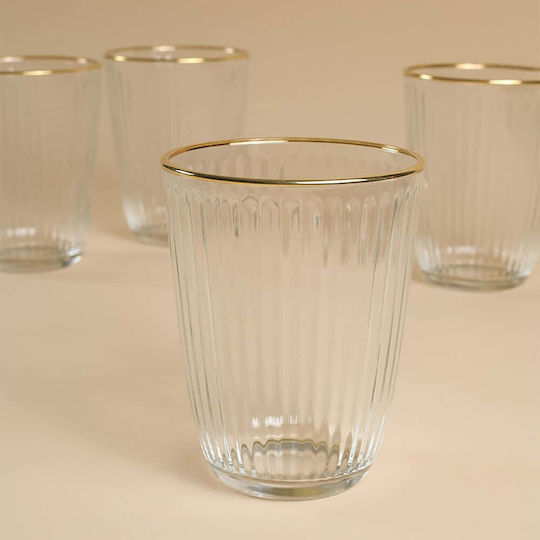 Hermia Set of Water Glasses Glass White 395ml 4 Pieces