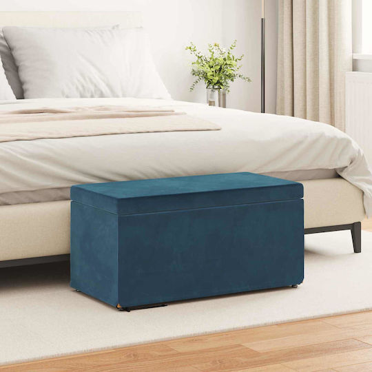 Living Room Stools Upholstered with Blue Velvet 40x81x41cm